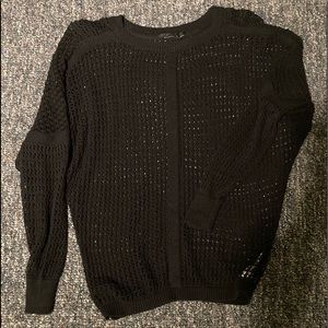 Prana size small crocheted black long sleeve sweater